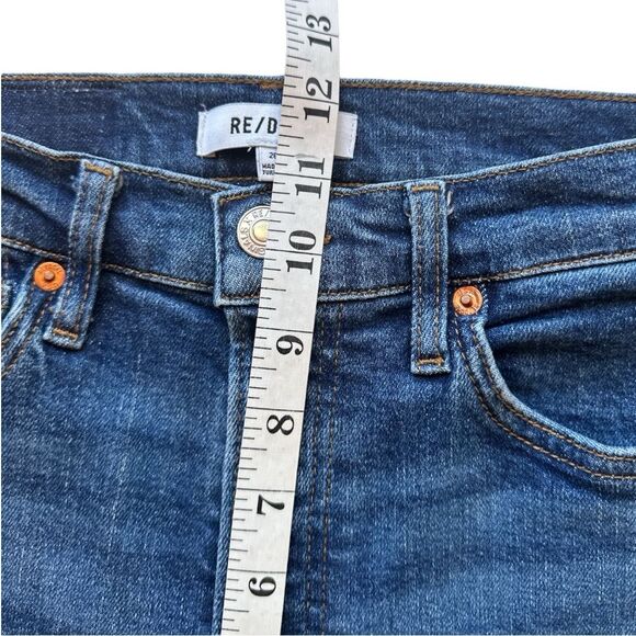 Re/Done 70s High-Rise Stove Pipe Comfort Stretch Raw Hem Denim Jeans Size 26 - Picture 11 of 15